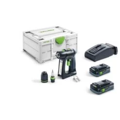 Perceuse-visseuse 18V Festool C18HPC 4,0 I-Plus 18 V + 2 Batteries 4 Ah + Chargeur + Coffret Systainer - 576435