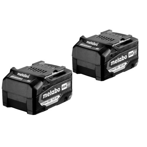 Pack 2 Batteries Metabo LI-POWER 18 V 5.2 Ah 3 Pack 2 Batteries Metabo LI-POWER 18 V 5.2 Ah