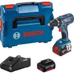 Perceuse-visseuse 18V Bosch GSR 18V-28 + 2 Batteries 4 Ah + Chargeur + Coffret L-Boxx - 0615990K3S