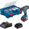Perceuse-visseuse 18V Bosch GSR 18V-28 + 2 Batteries 4 Ah + Chargeur + Coffret L-CASE + 82 Accessoires - 06019E610C -Outils Soldes AFD 183207