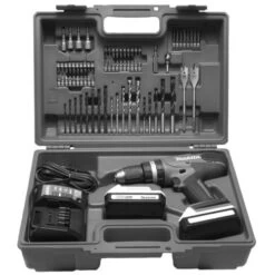 Perceuse-visseuse à Percussion 18V Makita HP457DWE10 + 2 Batteries 1,5 Ah + Chargeur + Accessoires En Coffret